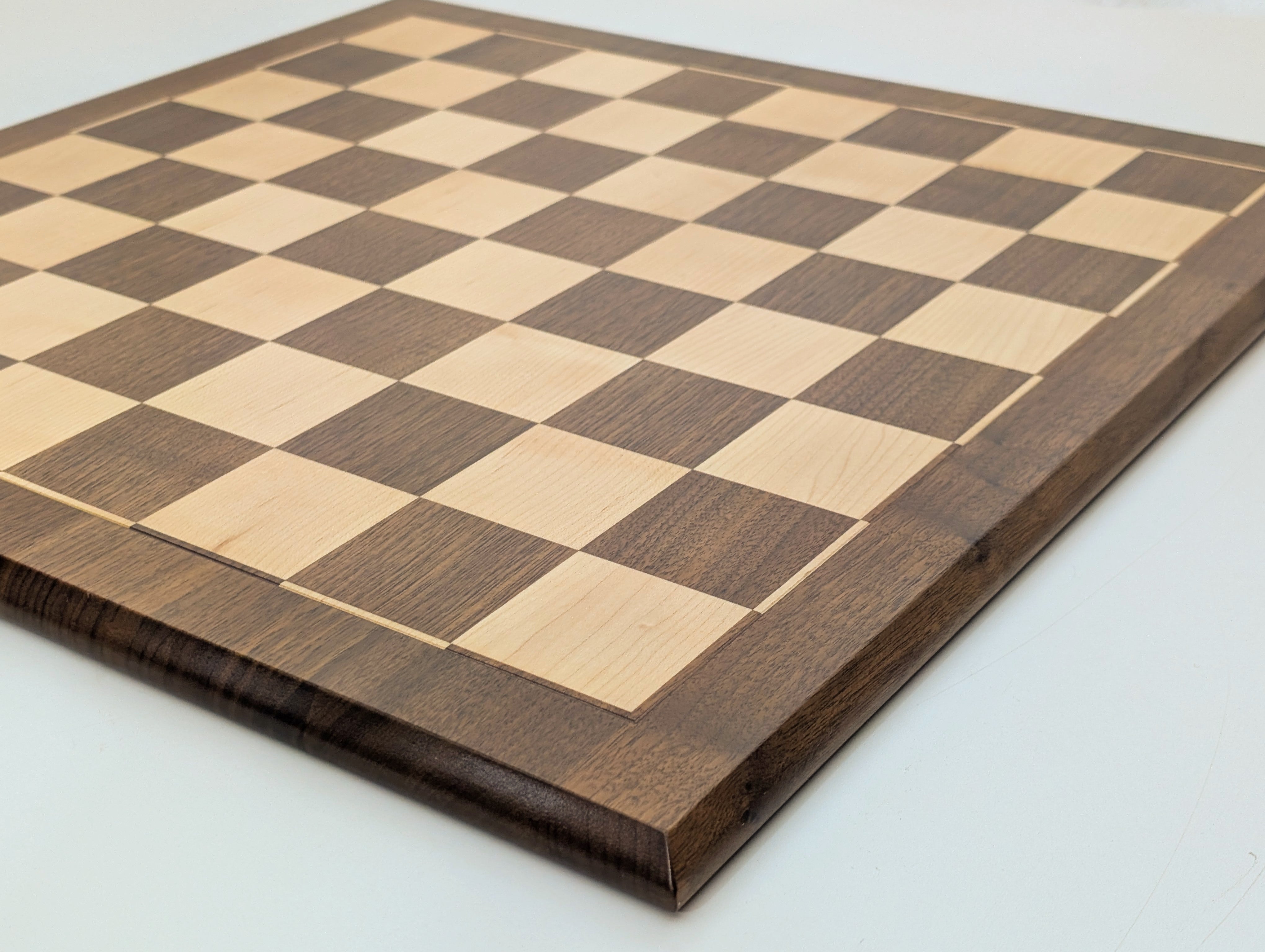 21" Hardwood Chessboard 2.25" Squares JLP, USA - Edge Square Accents - Board - Chess-House