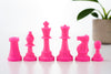 3 1/2" Colored Silicone Club Chess Pieces - Half Set of 17 Pieces - Piece - Chess-House