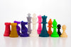 3 1/2" Colored Silicone Club Chess Pieces - Half Set of 17 Pieces - Piece - Chess-House