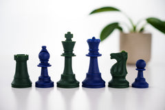 3 1/2" Silicone Club Chess Pieces - Navy and Army Green - Piece - Chess-House