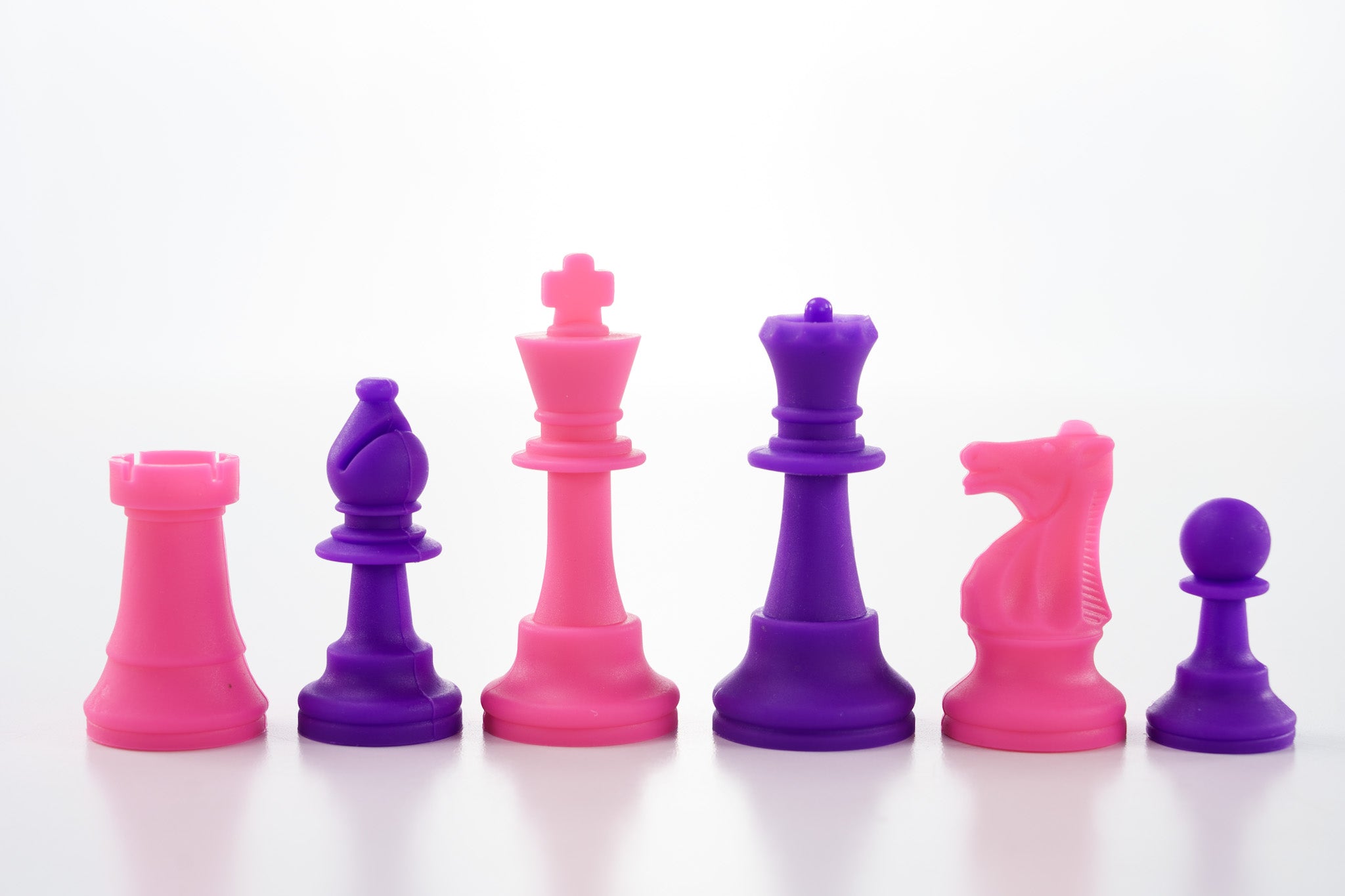 3 1/2" Silicone Club Chess Pieces - Purple and Pink - Piece - Chess-House