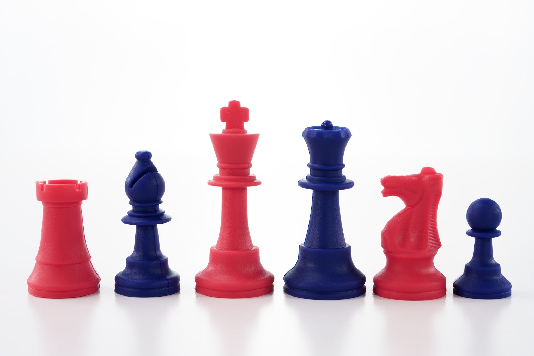 3 1/2" Silicone Club Chess Pieces - Royal Blue and Red - Piece - Chess-House