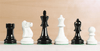 3 5/8" Ultimate Style Wooden Chess Pieces - Ebonized and White - Piece - Chess-House