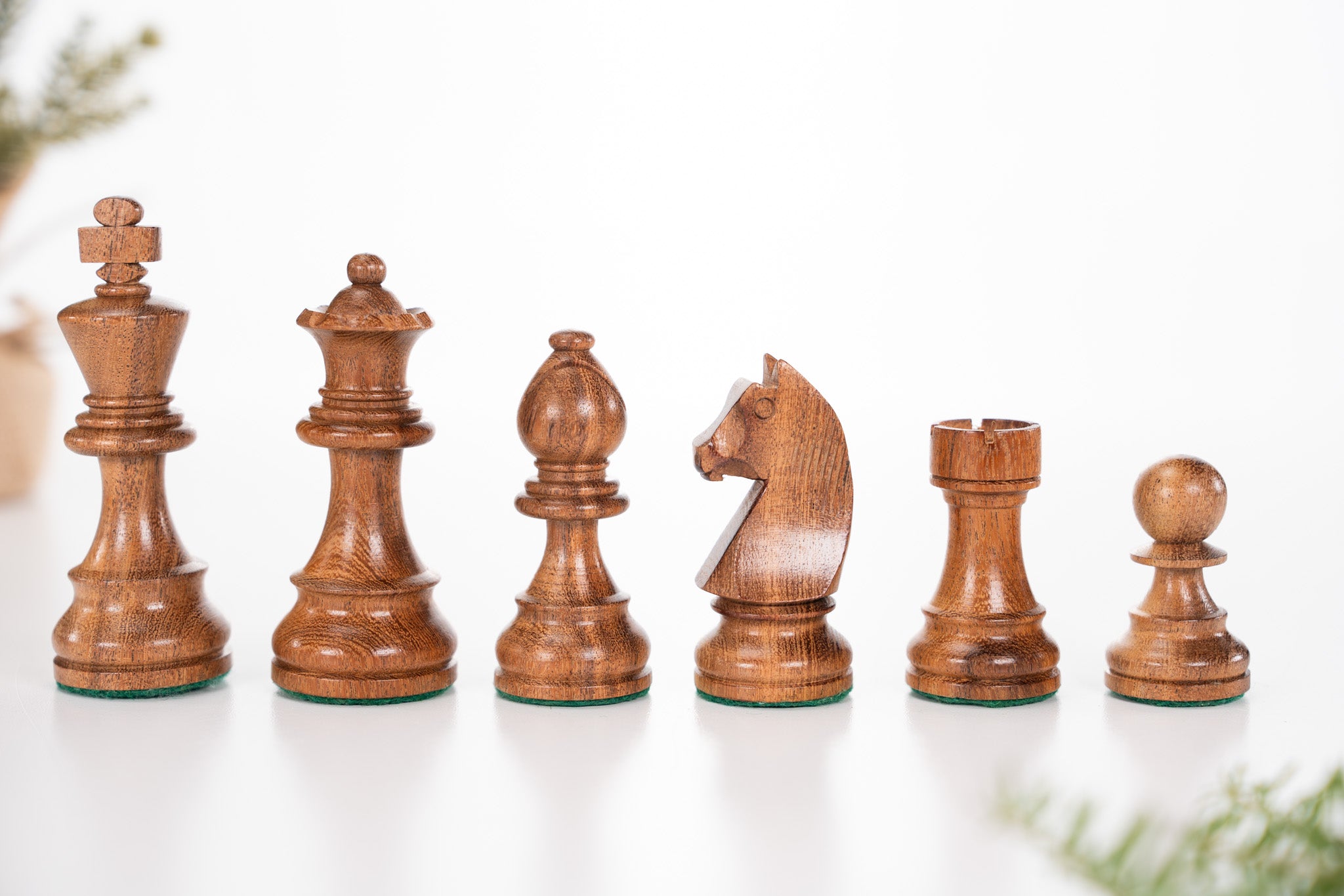3 7/8" German Staunton Chessmen - Acacia - Piece - Chess-House