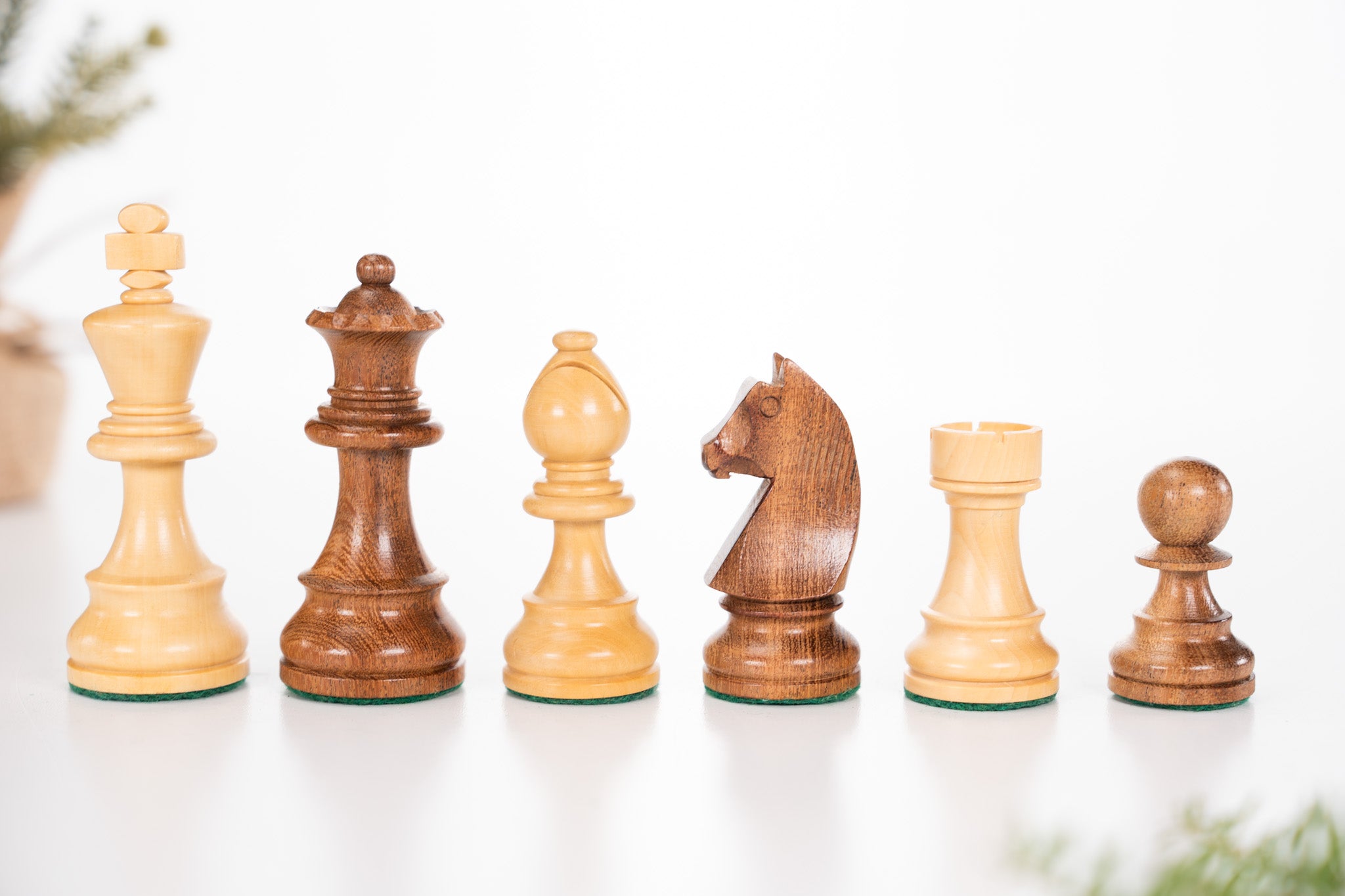3 7/8" German Staunton Chessmen - Acacia - Piece - Chess-House