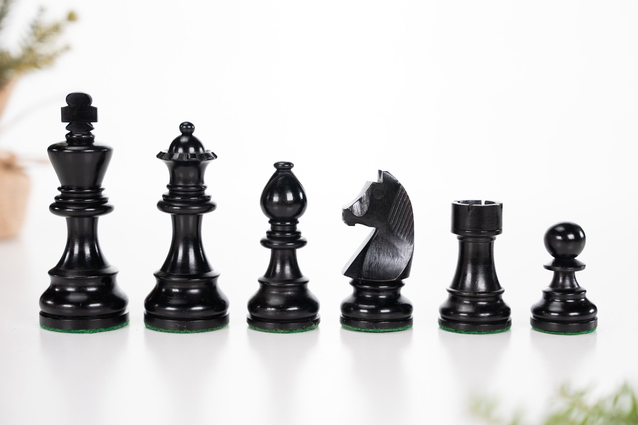 3 7/8" German Staunton Chessmen - Ebonized - Piece - Chess-House