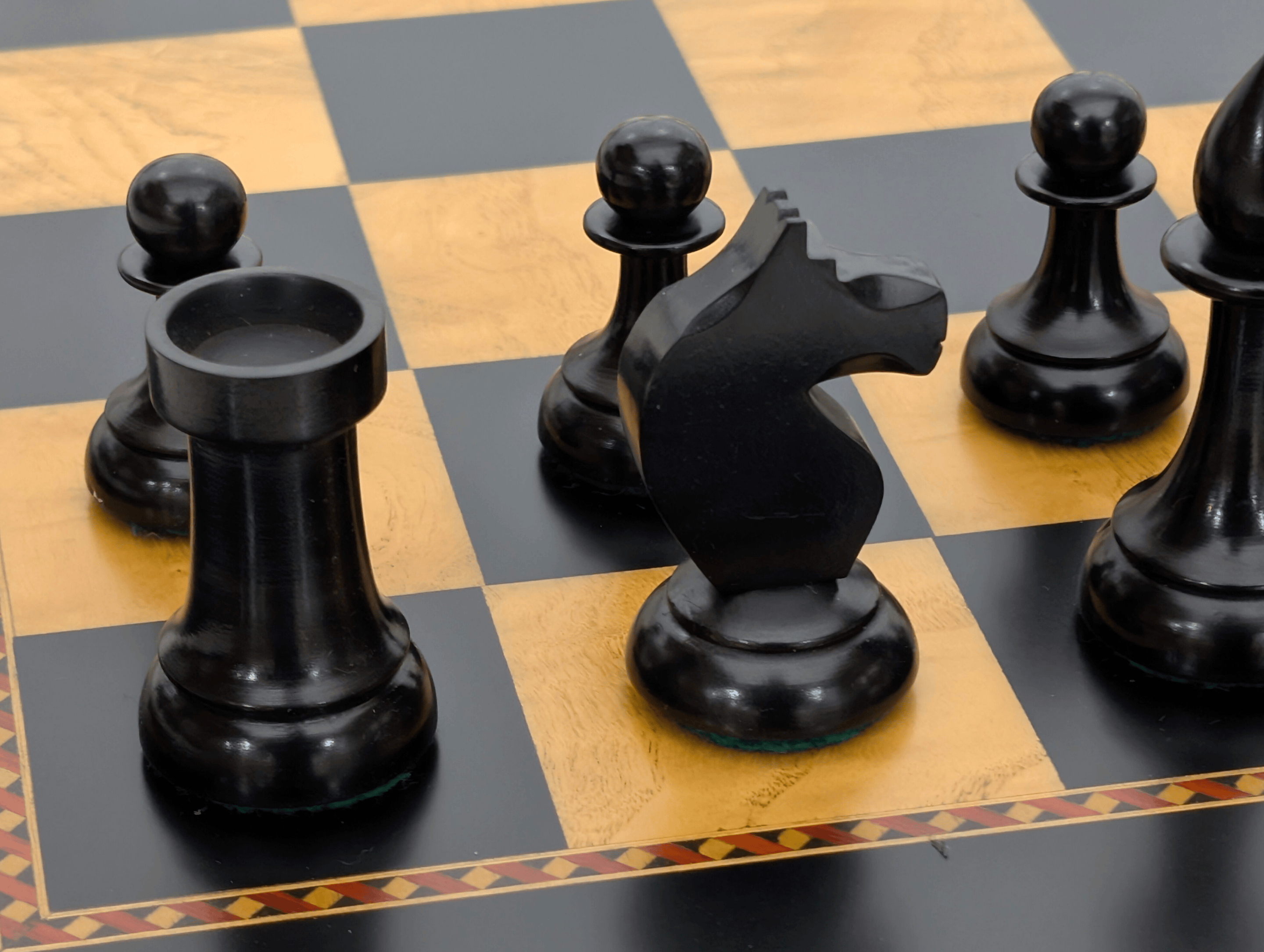 3.75" Queen's Gambit Chess Pieces - Black and Boxwood - Piece - Chess-House