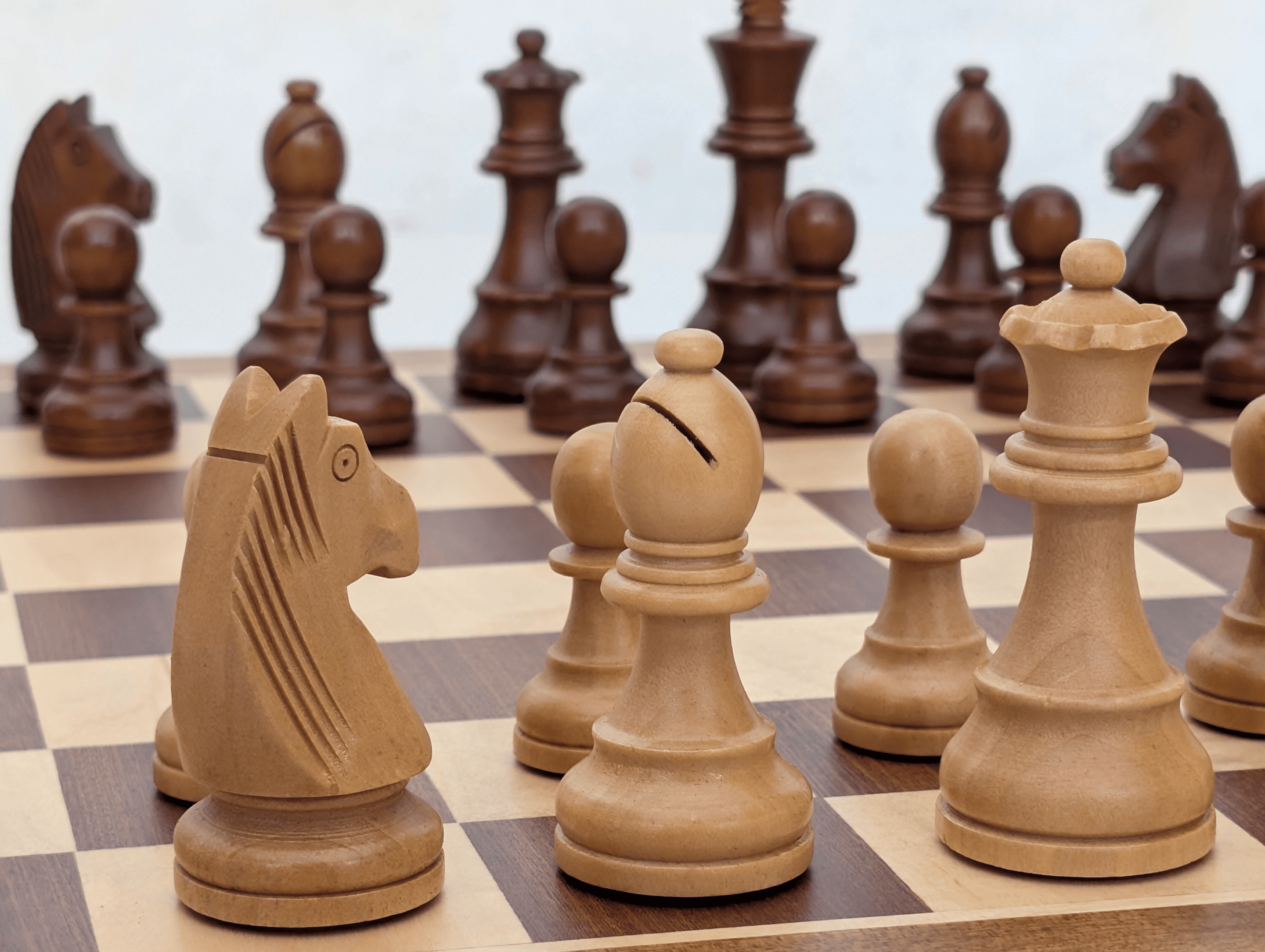 3.75" Weighted Wooden Chess Pieces - Piece - Chess-House