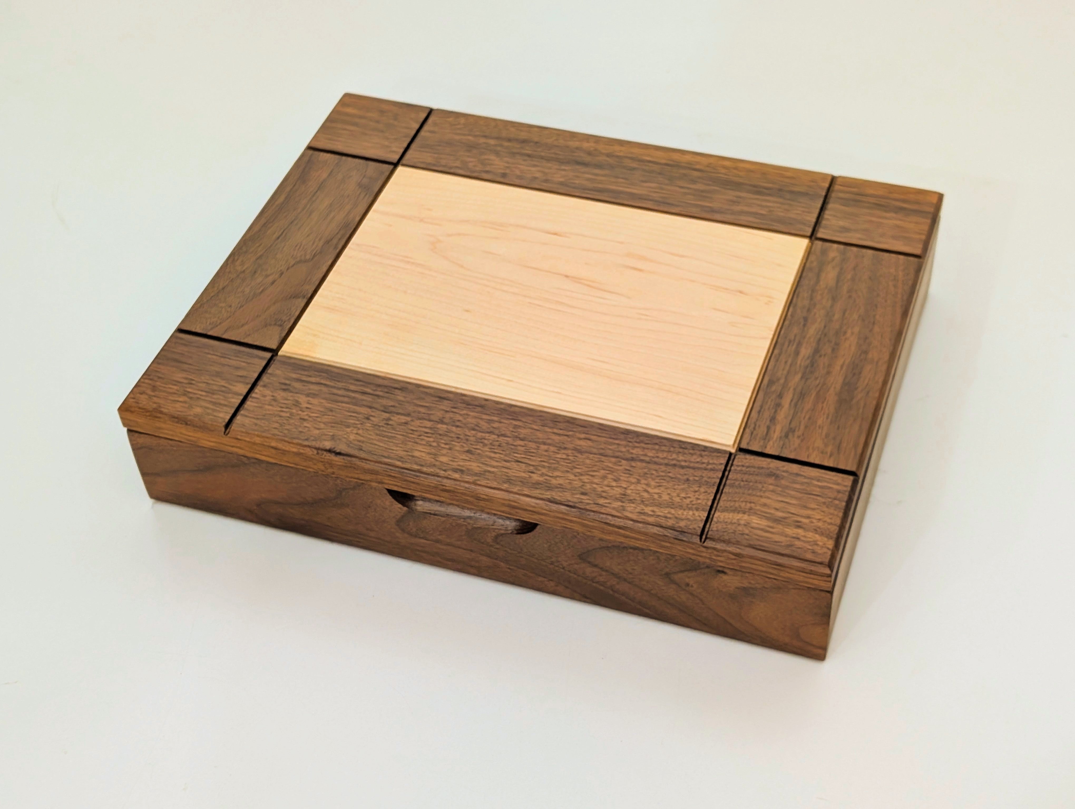 DEAL ITEM: Walnut Maple Premium Hardwood Chess Box - Open Box - Chess-House