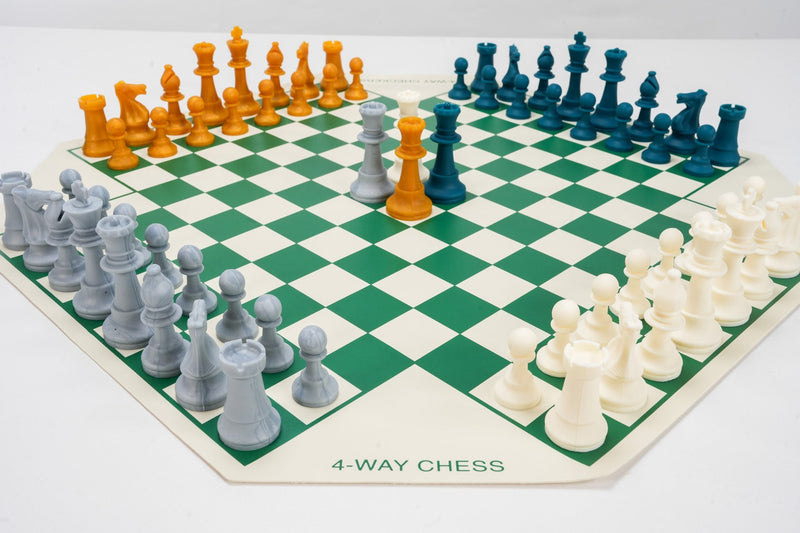 Large 4 Player Silicone Chess Set - Choose Your Colors!