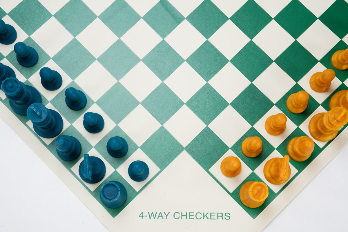 Large 4 Player Silicone Chess Set - Choose Your Colors!