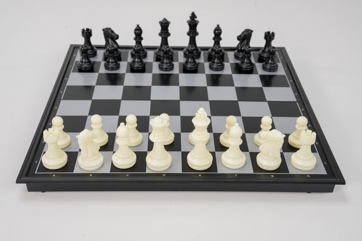 Magnetic Folding Travel Chess & Checker Set - Medium