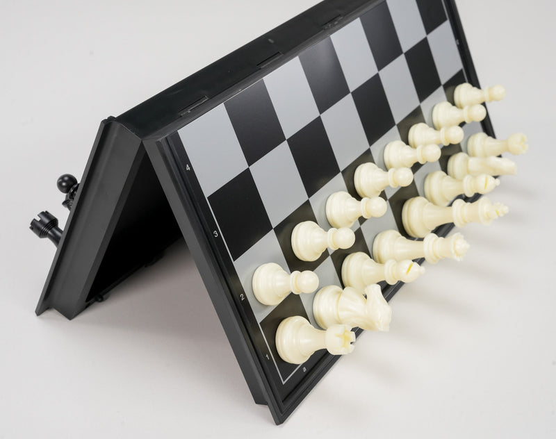 Magnetic Folding Travel Chess & Checker Set - Medium