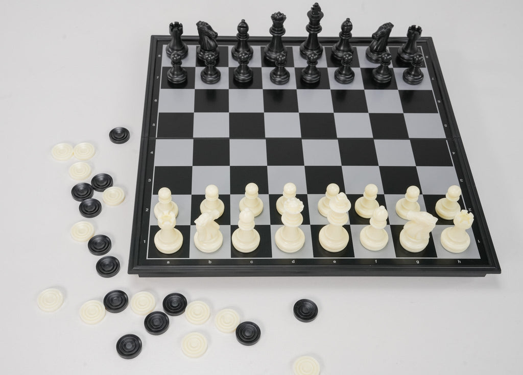 Close-up of Square Off automated chess board, which uses magnets