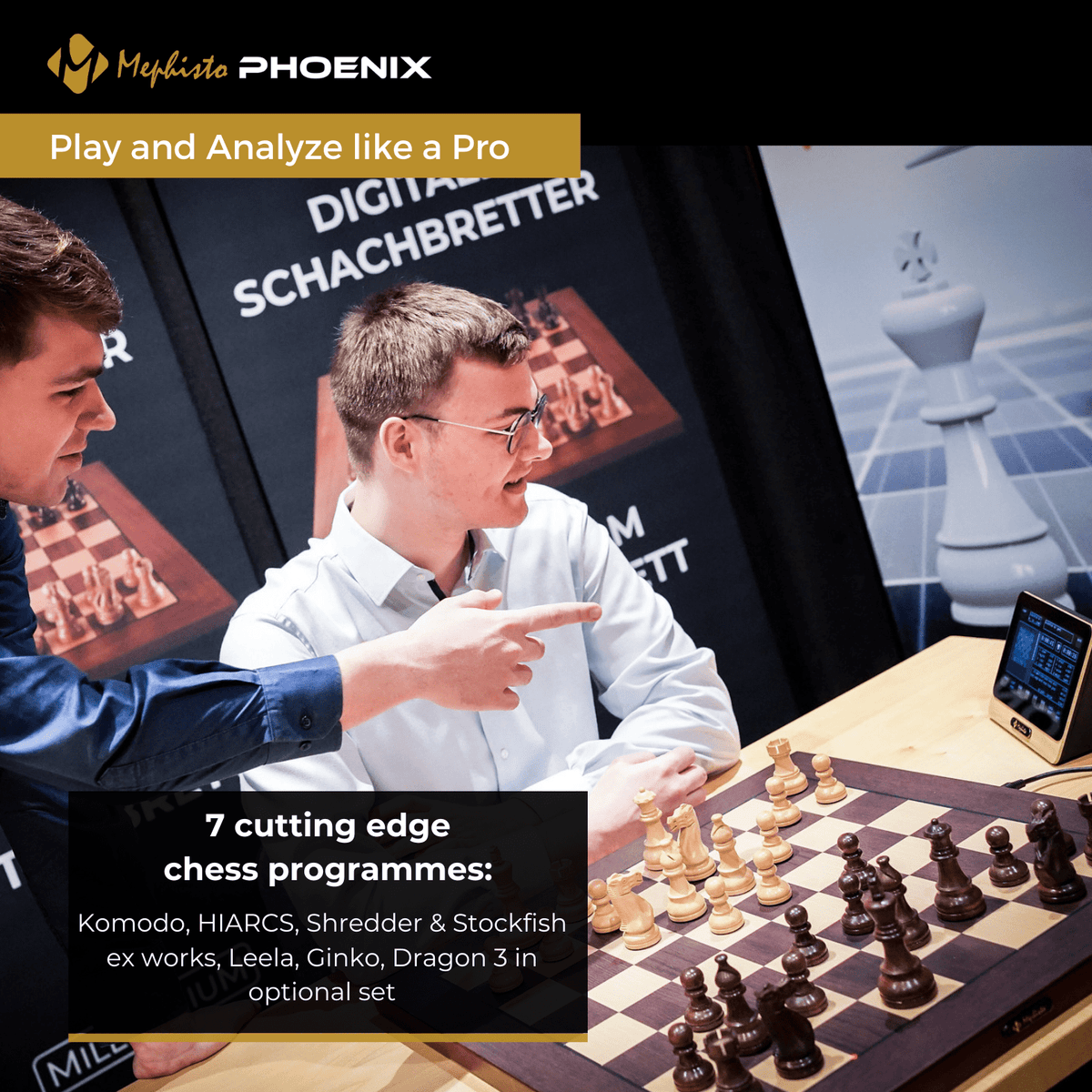 Phoenix Chess Mephisto Phoenix T - Chess Computer with 21.7 inch Chess Board