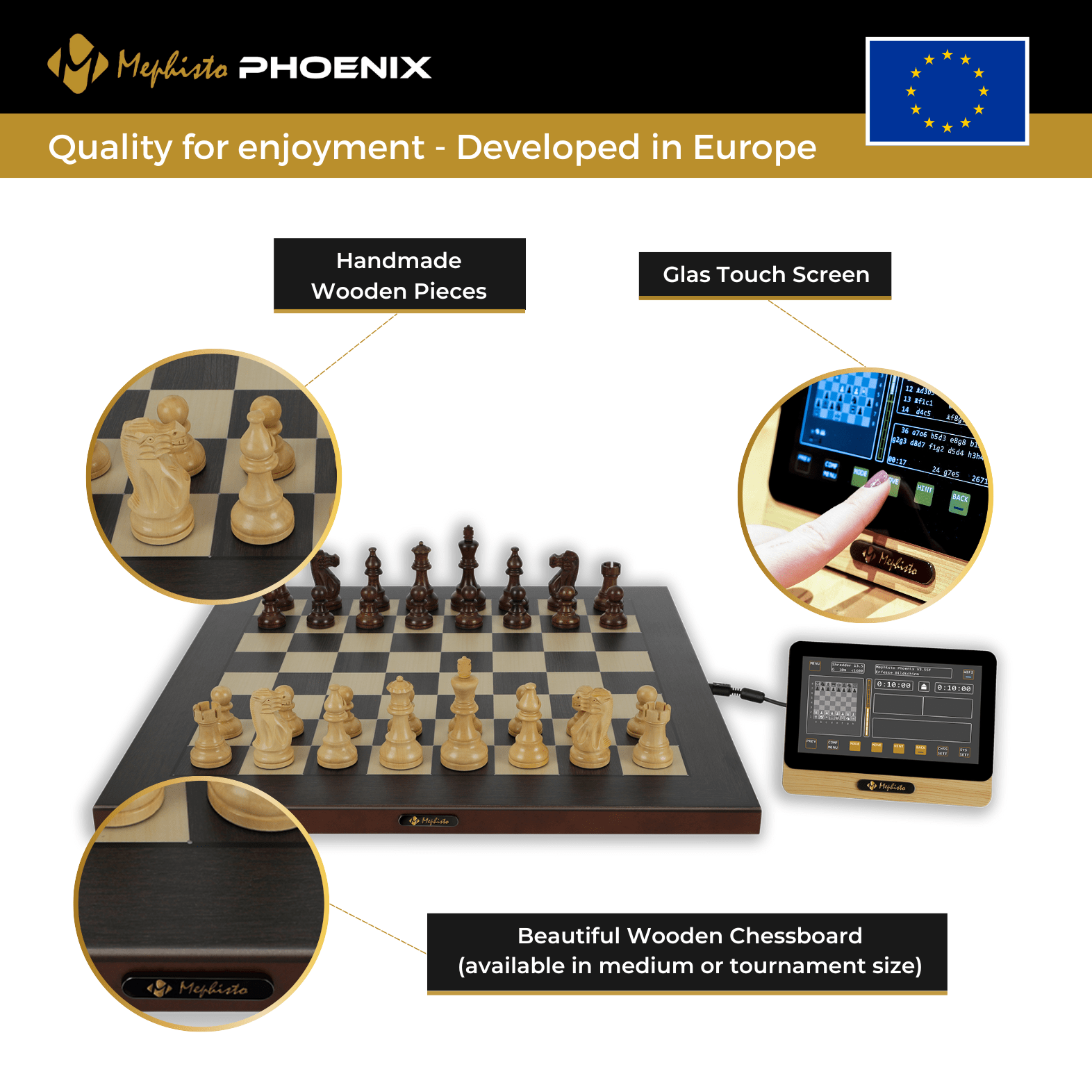 Mephisto Phoenix T - Chess Computer with 21.7 inch Chess Board - Chess Computer - Chess-House