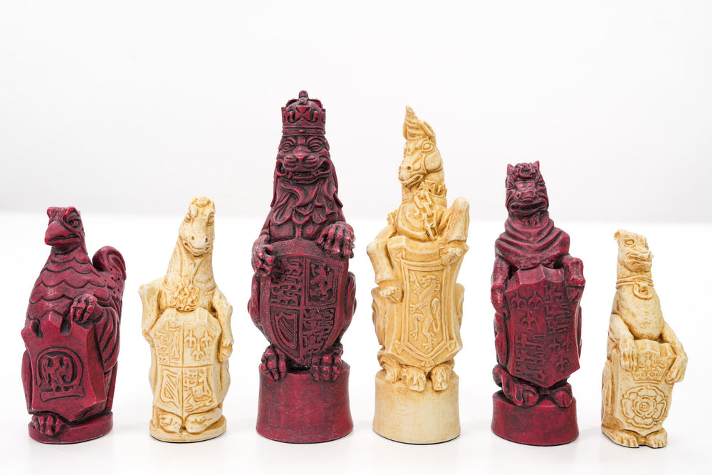 Royal Beasts Chess Pieces by Berkeley - Cardinal Red