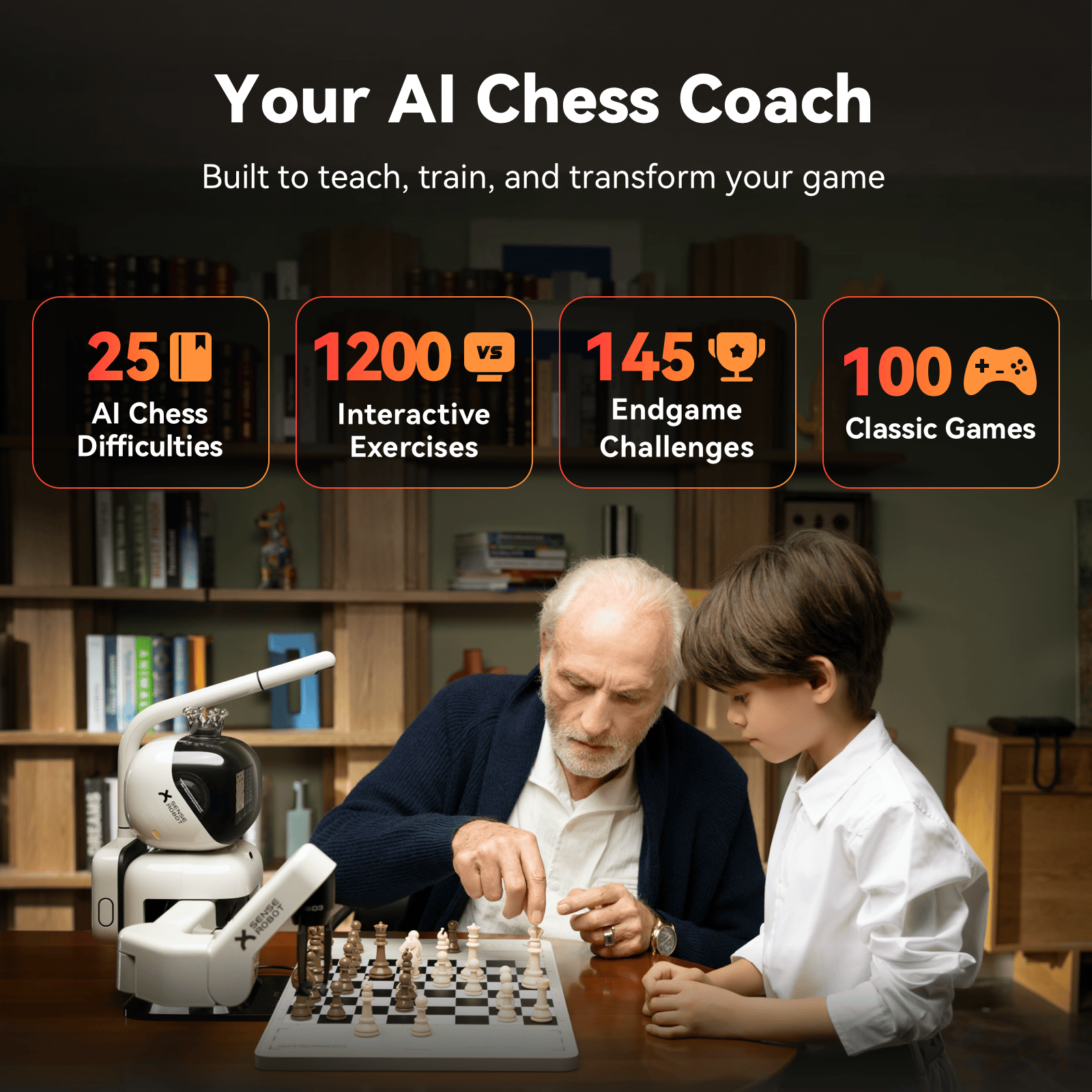 SenseRobot Chess - The World’s First Fully-Automated 3D Chess-Playing Robot and AI Coach - Chess Computer - Chess-House