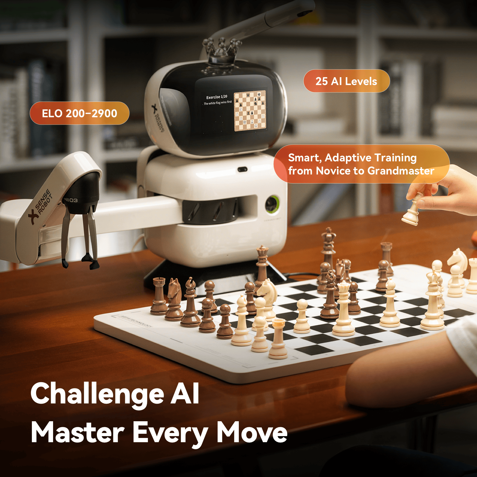 SenseRobot Chess - The World’s First Fully-Automated 3D Chess-Playing Robot and AI Coach - Chess Computer - Chess-House