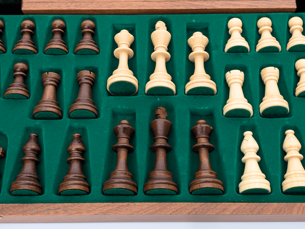 SINGLE REPLACEMENT PIECES: 20.5" Folding Mahogany Maple Wooden Chess Set - Parts - Chess-House