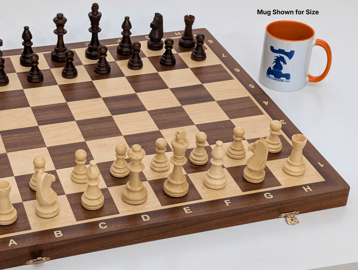 SINGLE REPLACEMENT PIECES: 20.5" Folding Mahogany Maple Wooden Chess Set - Parts - Chess-House