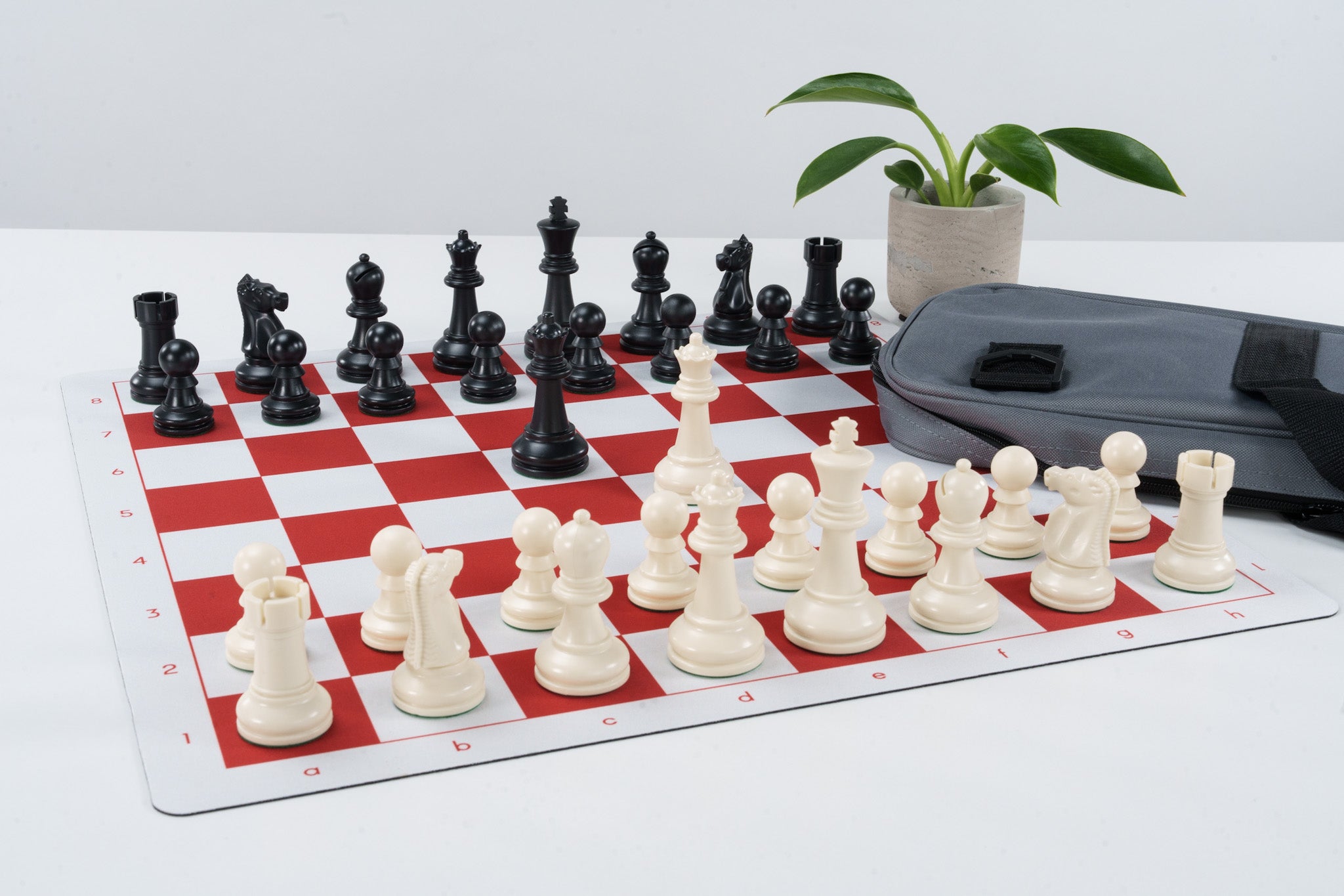 Portable Chess Board Standard Club Triple Weighted Plastic Chess