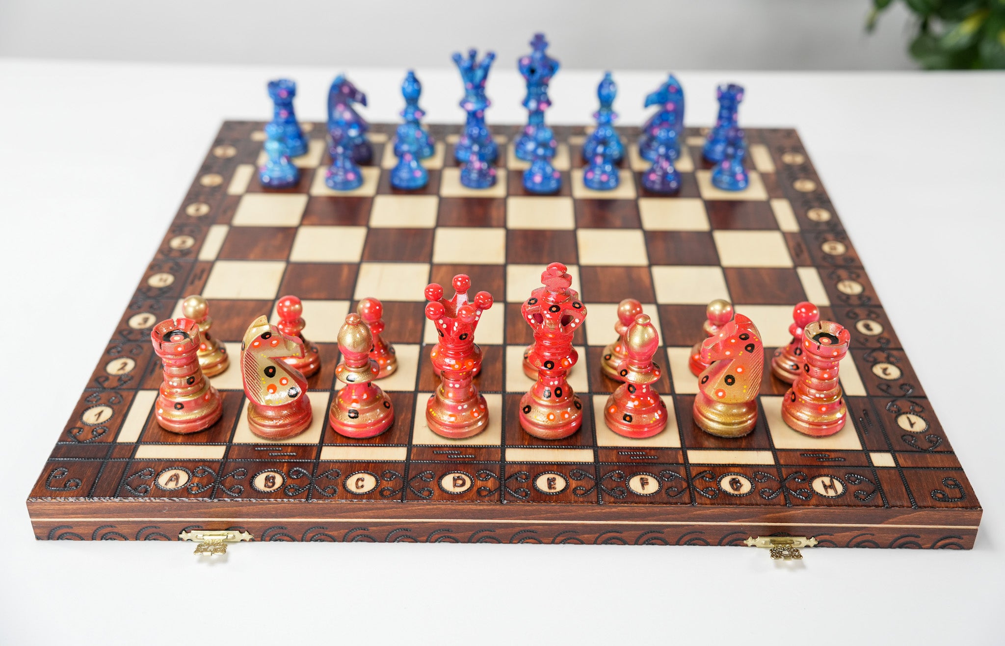 The Gifted Natural - Sydney Gruber Painted 21" Ambassador Chess Set #16 - Chess Set - Chess-House