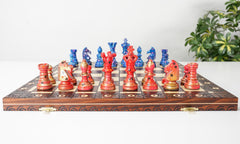 The Gifted Natural - Sydney Gruber Painted 21" Ambassador Chess Set #16 - Chess Set - Chess-House