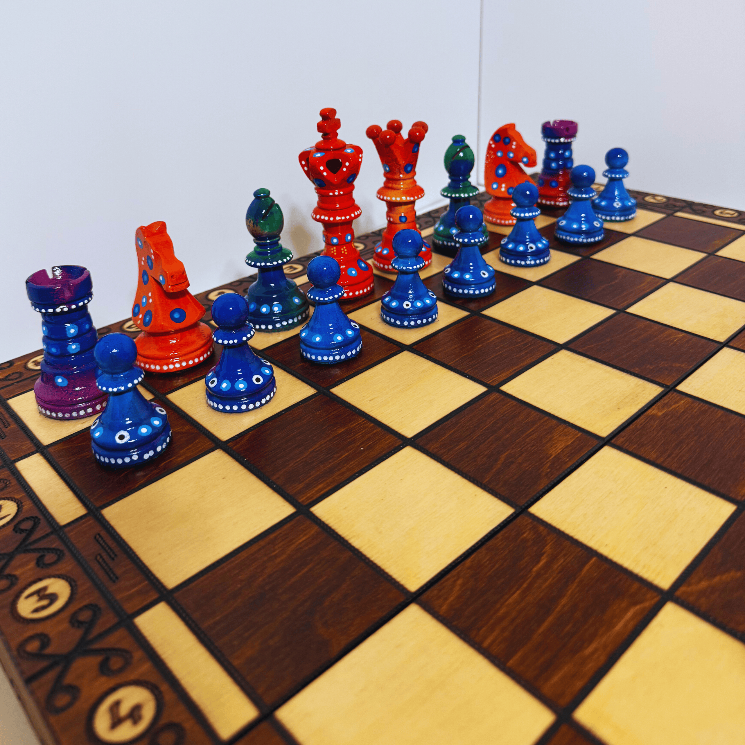 The Optimist - Sydney Gruber Painted 21" Ambassador Chess Set #18 - Chess Set - Chess-House