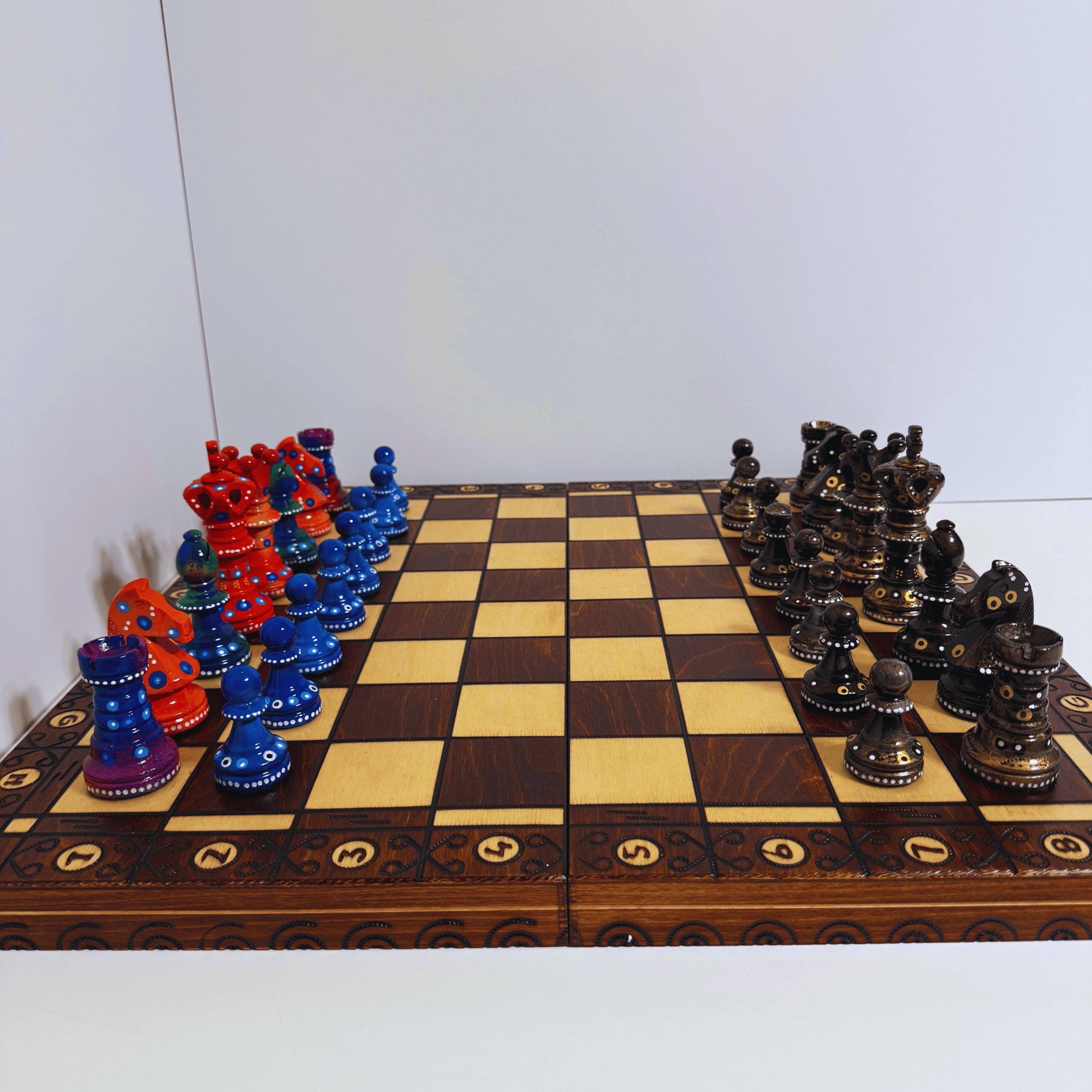 The Optimist - Sydney Gruber Painted 21" Ambassador Chess Set #18 - Chess Set - Chess-House