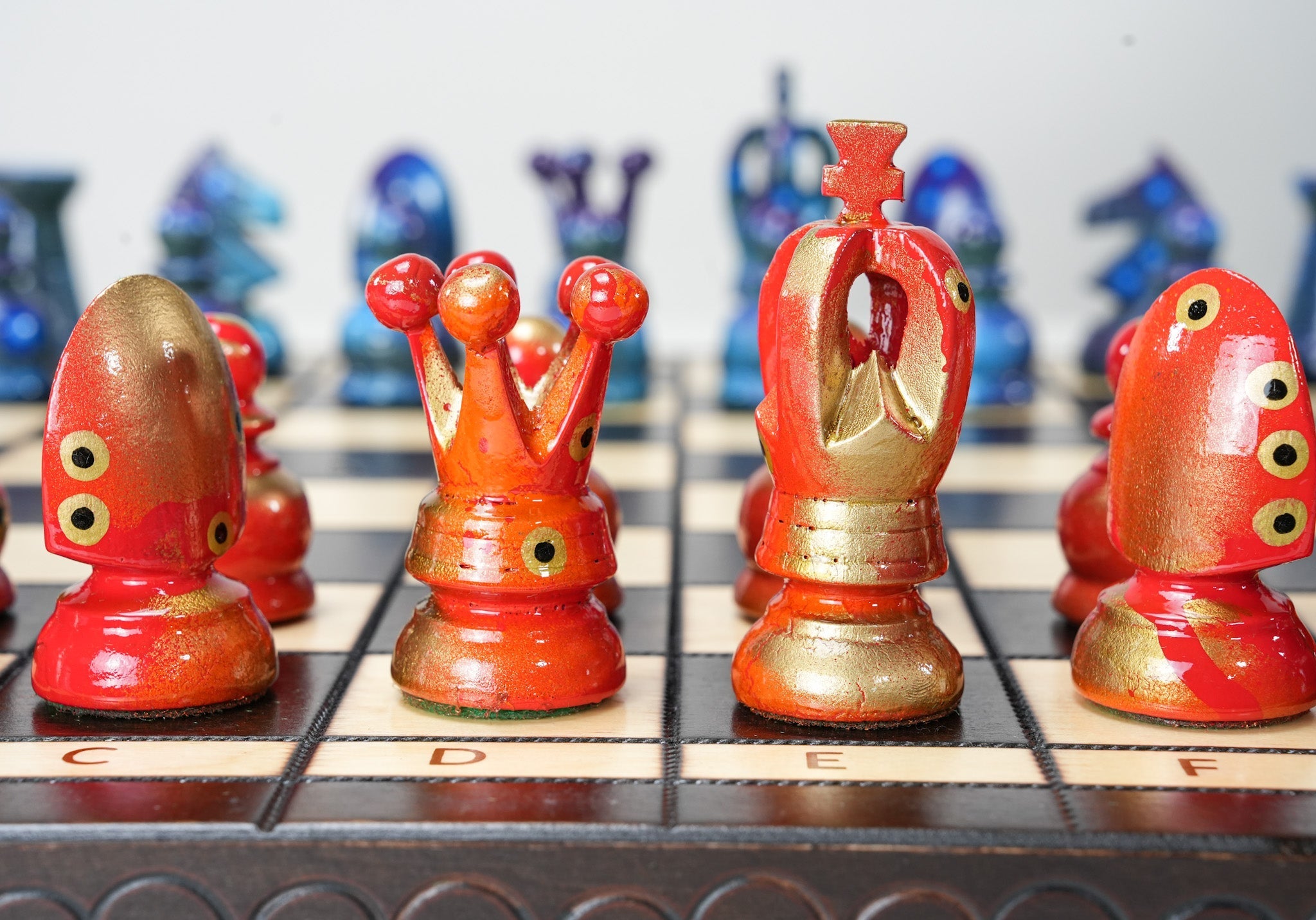 The Siren's Song - Sydney Gruber Painted 17" Large Kings Chess Set #6 - Chess Set - Chess-House