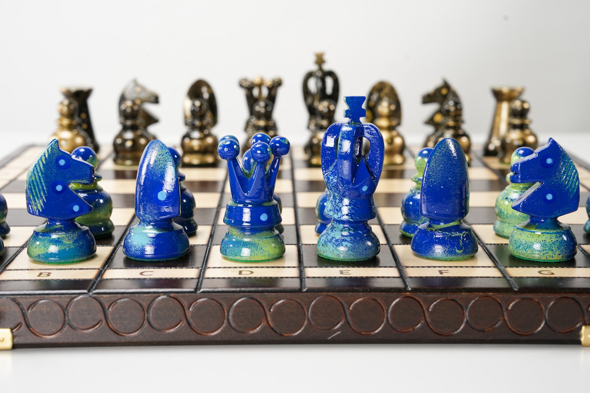 The Smooth Operator - Sydney Gruber Painted 17" Large Kings Chess Set #7 - Chess Set - Chess-House