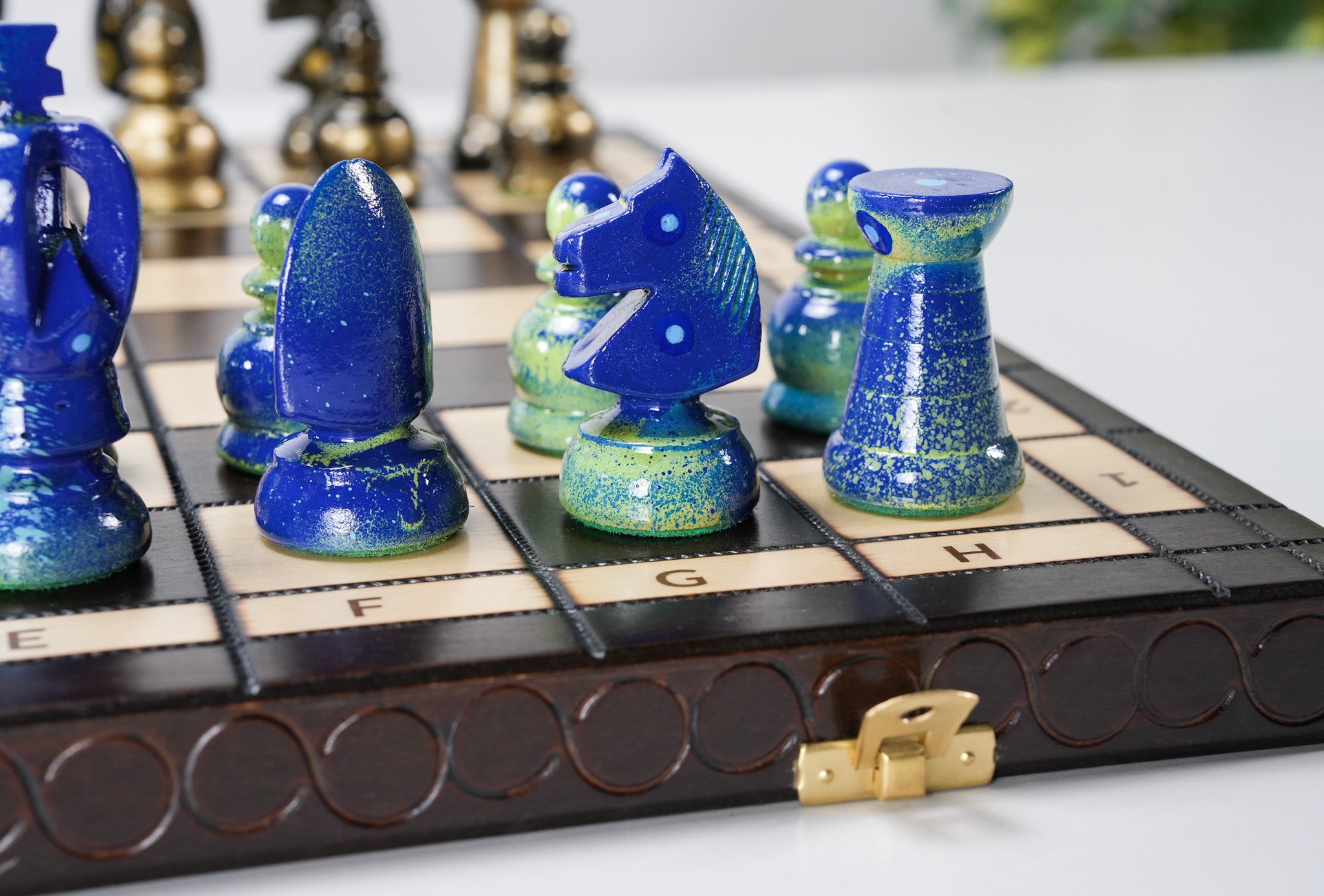 The Smooth Operator - Sydney Gruber Painted 17" Large Kings Chess Set #7 - Chess Set - Chess-House