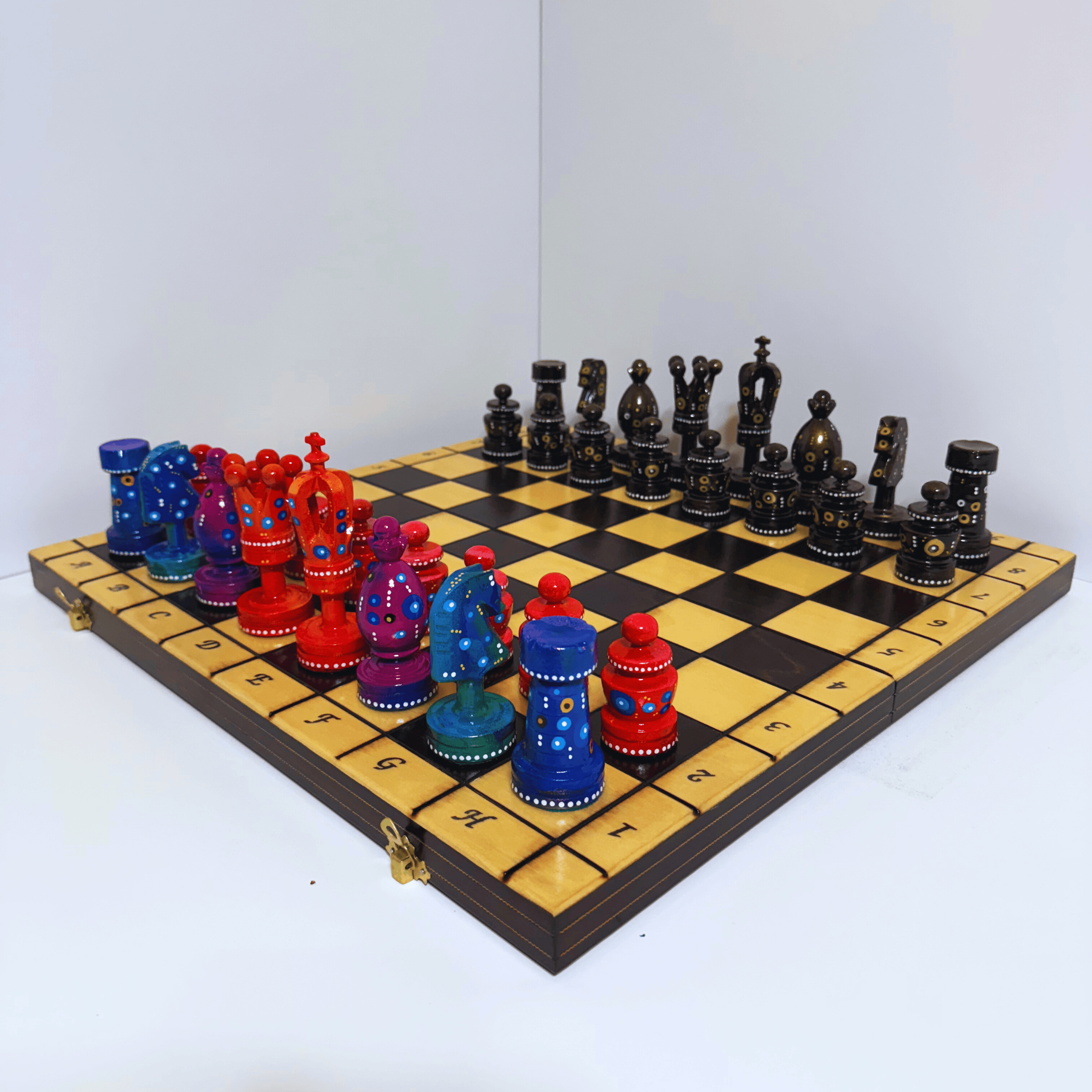The Spirited - Sydney Gruber Painted 20" Large Kings Chess Set #16 - Chess Set - Chess-House