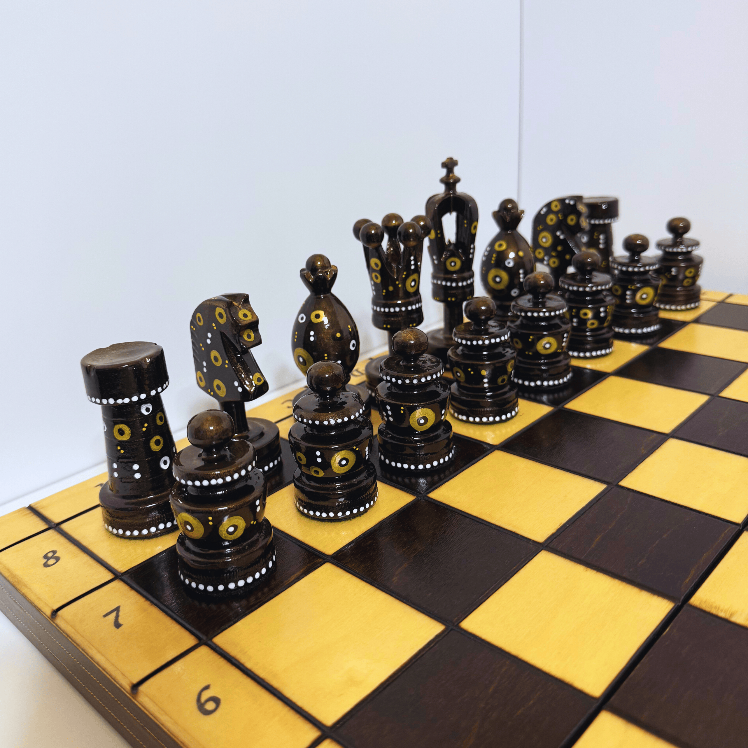 The Spirited - Sydney Gruber Painted 20" Large Kings Chess Set #16 - Chess Set - Chess-House