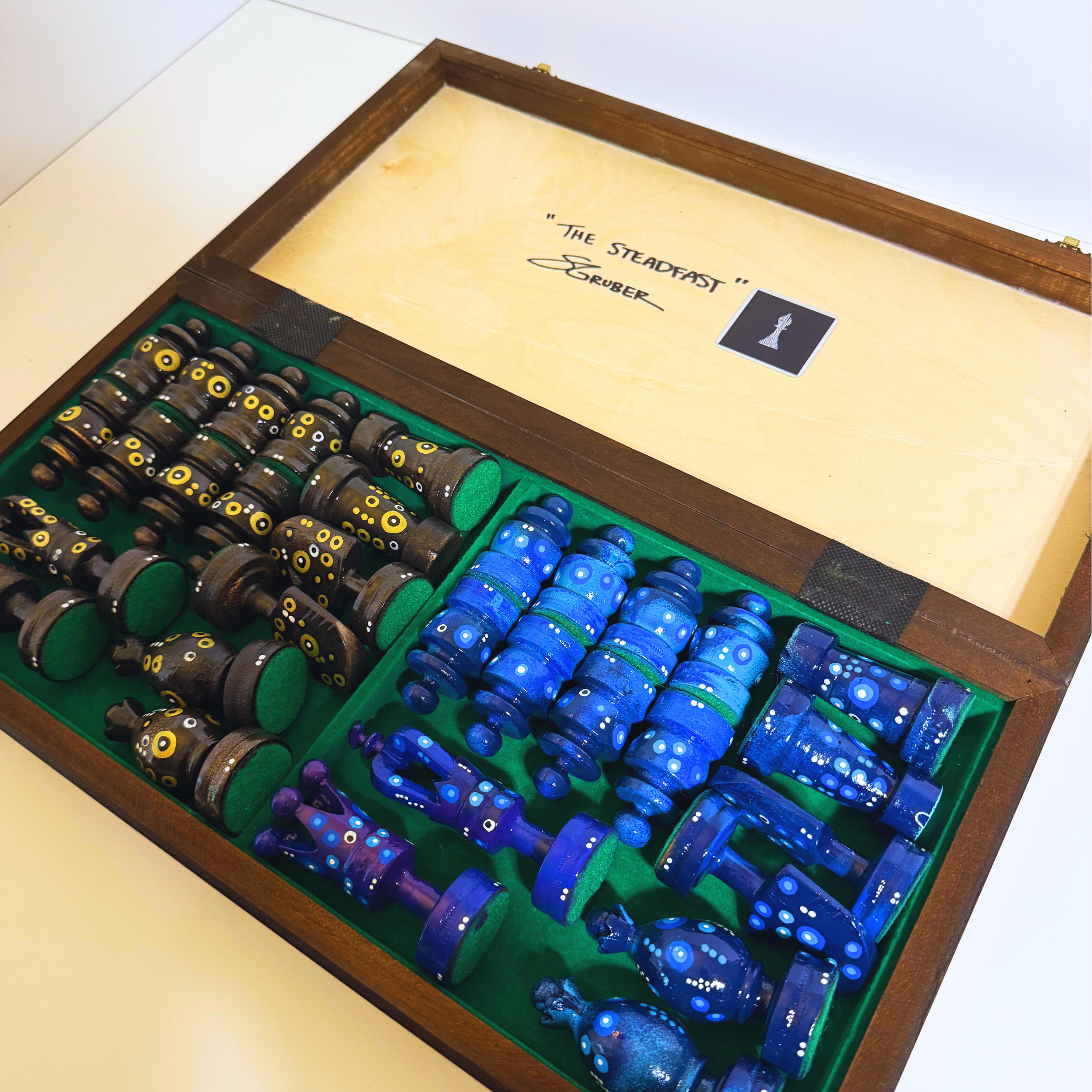 The Steadfast - Sydney Gruber Painted 20" Large Kings Chess Set #14 - Chess Set - Chess-House