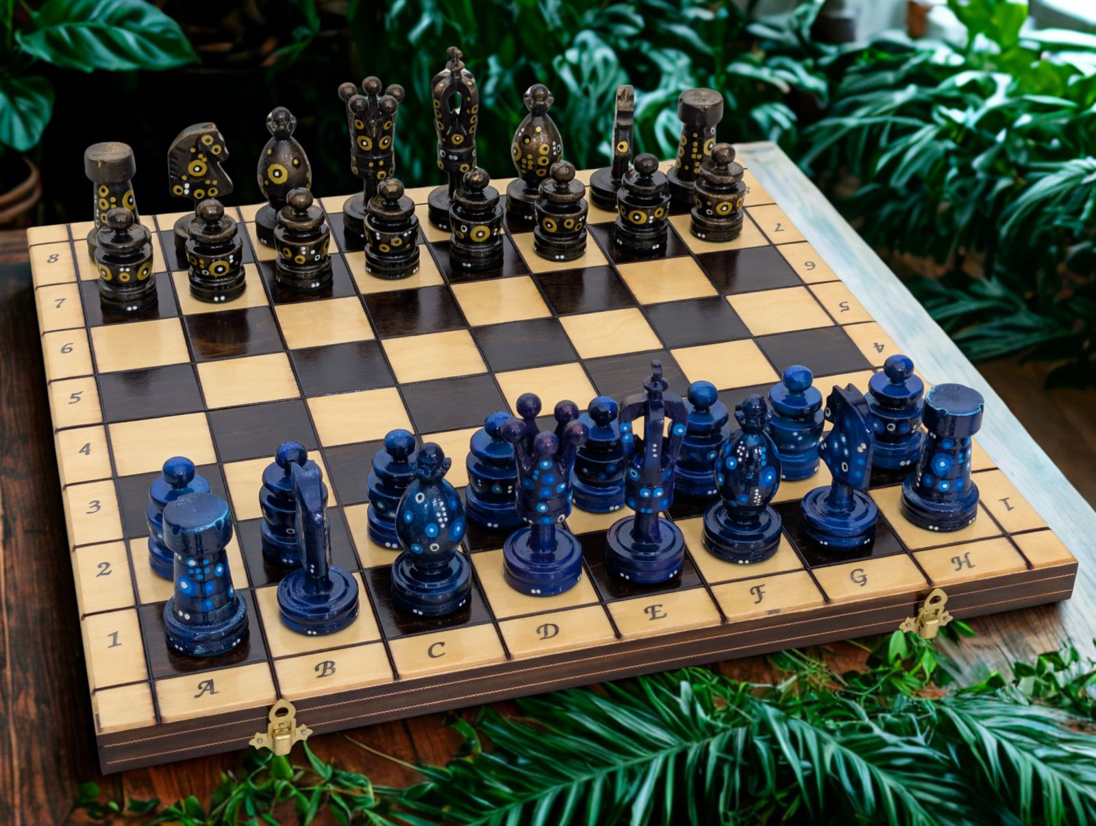 The Steadfast - Sydney Gruber Painted 20" Large Kings Chess Set #14 - Chess Set - Chess-House