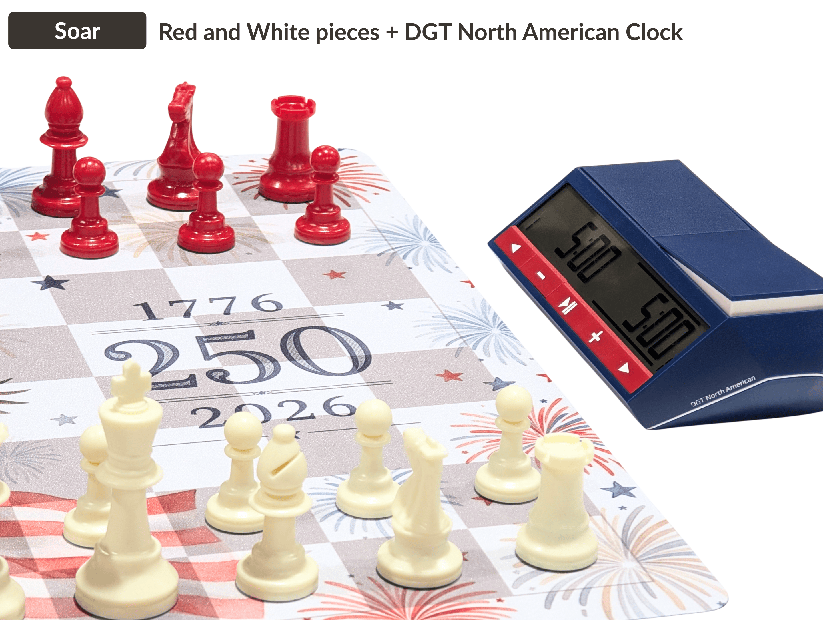 USA 250 Chess Set - Chess House Weighted Club Style - Chess Set - Chess-House