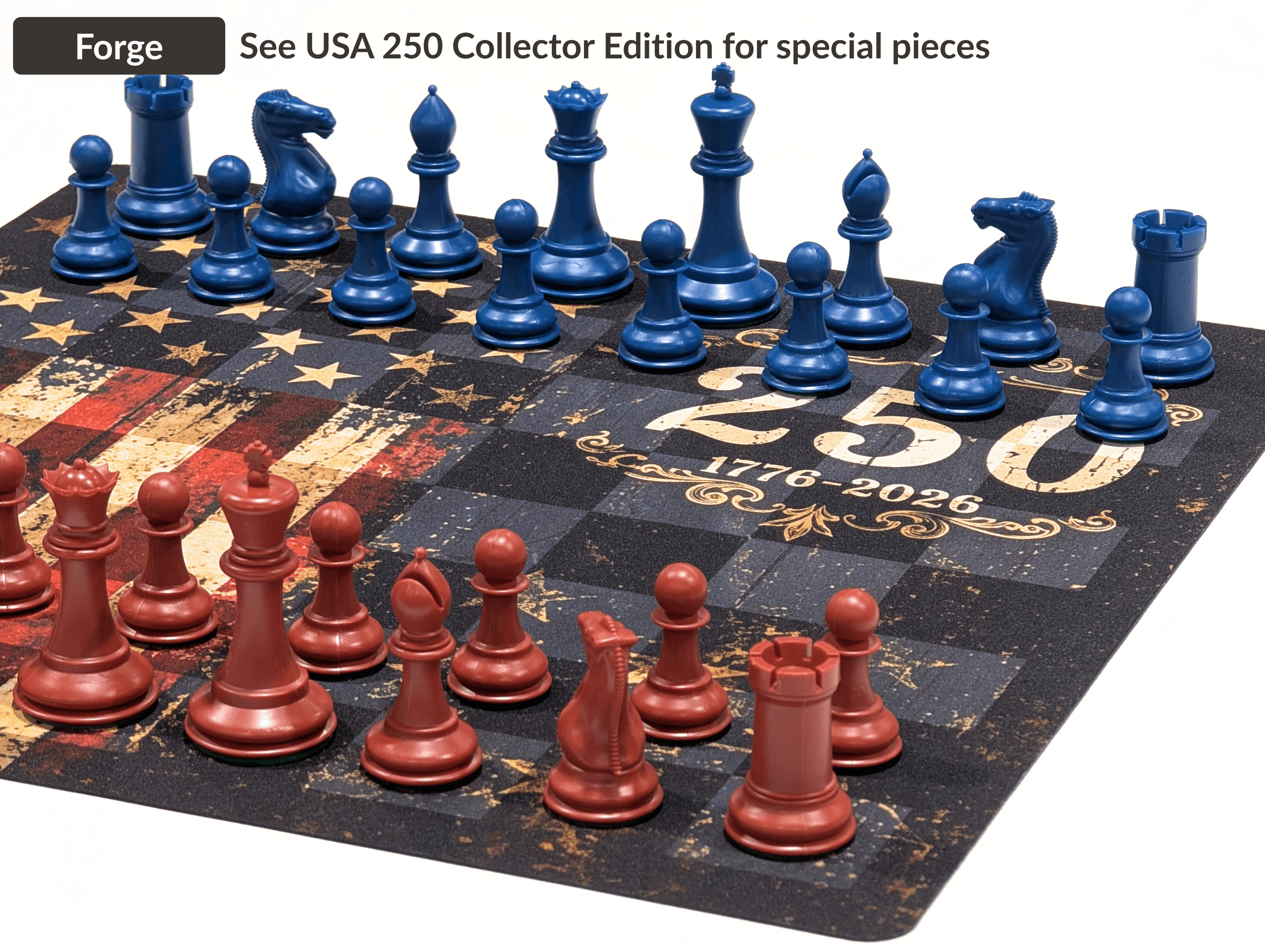 USA 250 Chess Set - Chess House Weighted Club Style - Chess Set - Chess-House