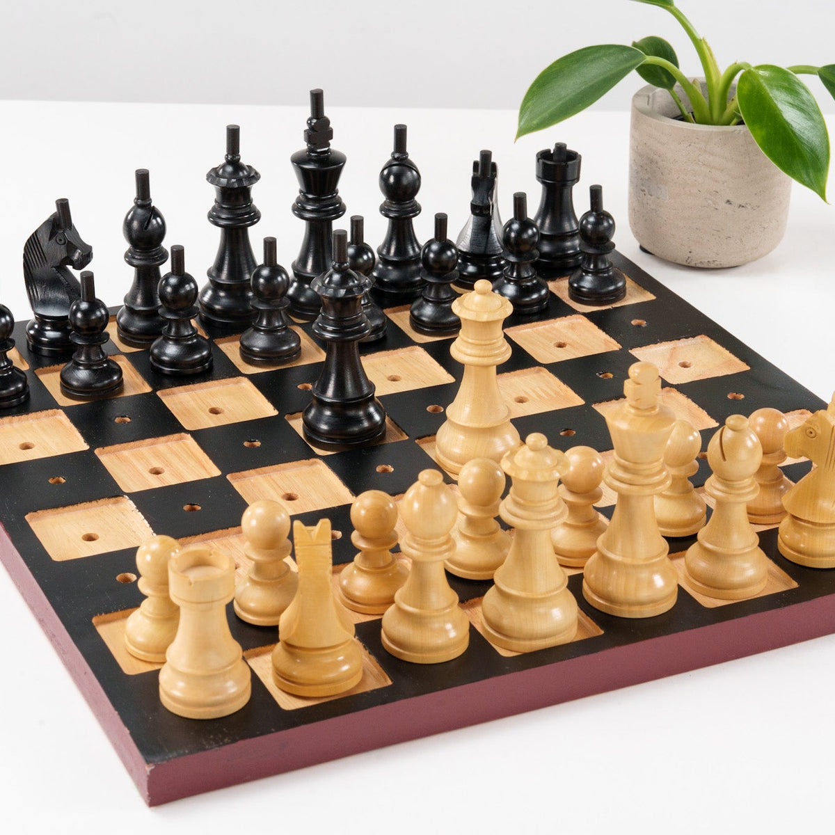 Jeu d'échecs international, en bois sans échiquier, échecs Jeu d'échecs international, en bois sans échiquier, échecs