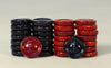 1 1/8" Red and Black Alabaster Checkers - Checkers - Chess-House