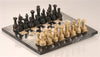 12" Coral Stone & Black Marble Chess Set with deluxe velvet box - Chess Set - Chess-House
