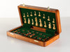 12" Magnetic Folding Chess Set in Golden Rosewood / Maple with Leatherette Case - Chess Set - Chess-House