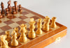 12" Magnetic Folding Chess Set in Golden Rosewood / Maple with Leatherette Case - Chess Set - Chess-House