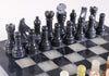 12in. Marble Chess Set - Black & Light Green Board - Chess Set - Chess-House