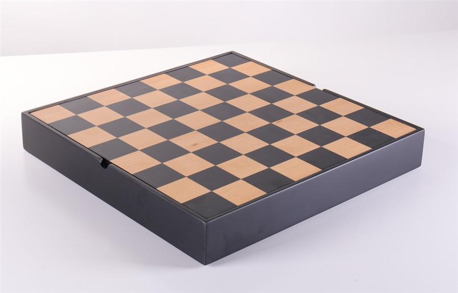 13.25" Black & Maple Chest - Board - Chess-House