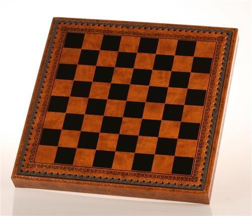14" Leatherette Cabinet Chess Storage Board - Board - Chess-House