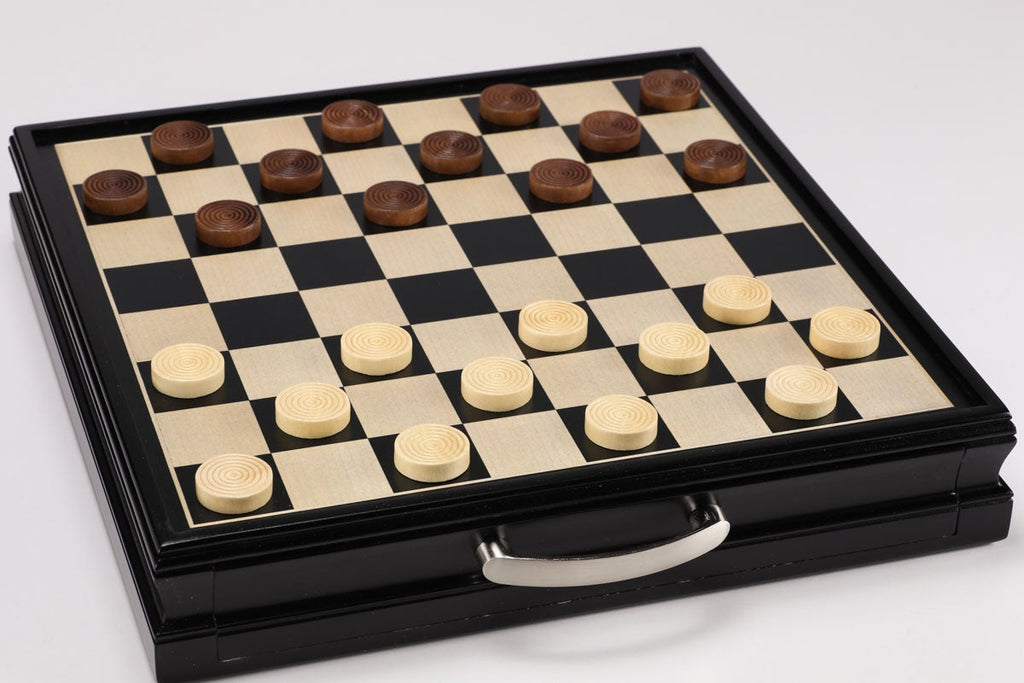 15 Large Wooden Chess/Checkers Board Game Set with Chess Game
