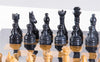 16" Black and Gold Marble Chess Set - Chess Set - Chess-House