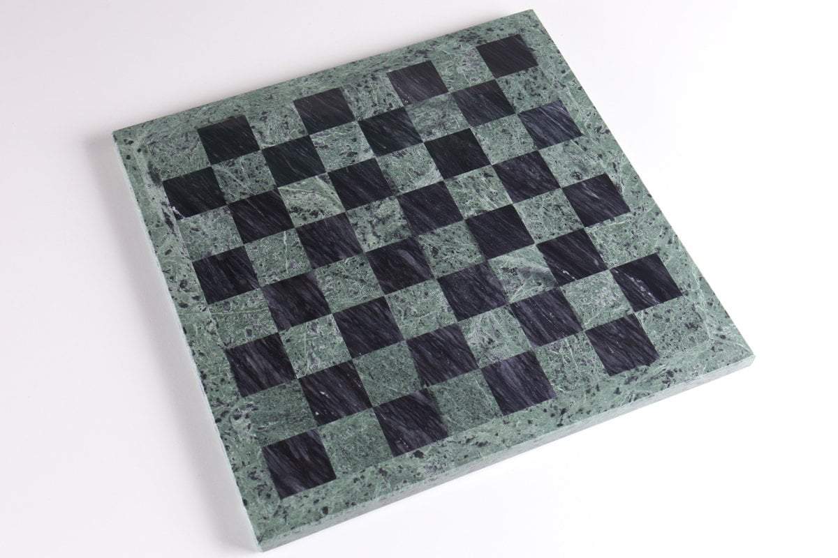 16" Green and Black Marble Chess Board Board